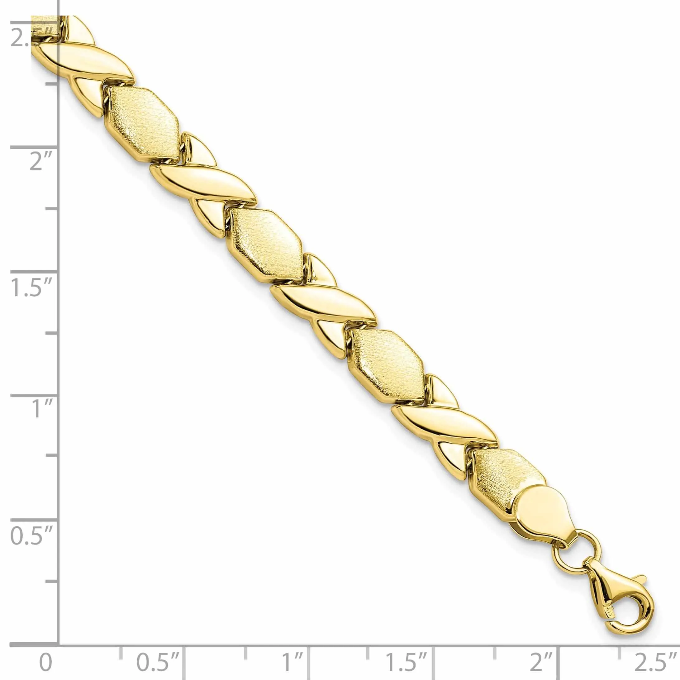 10k Yellow Gold X and O Fancy Bracelet