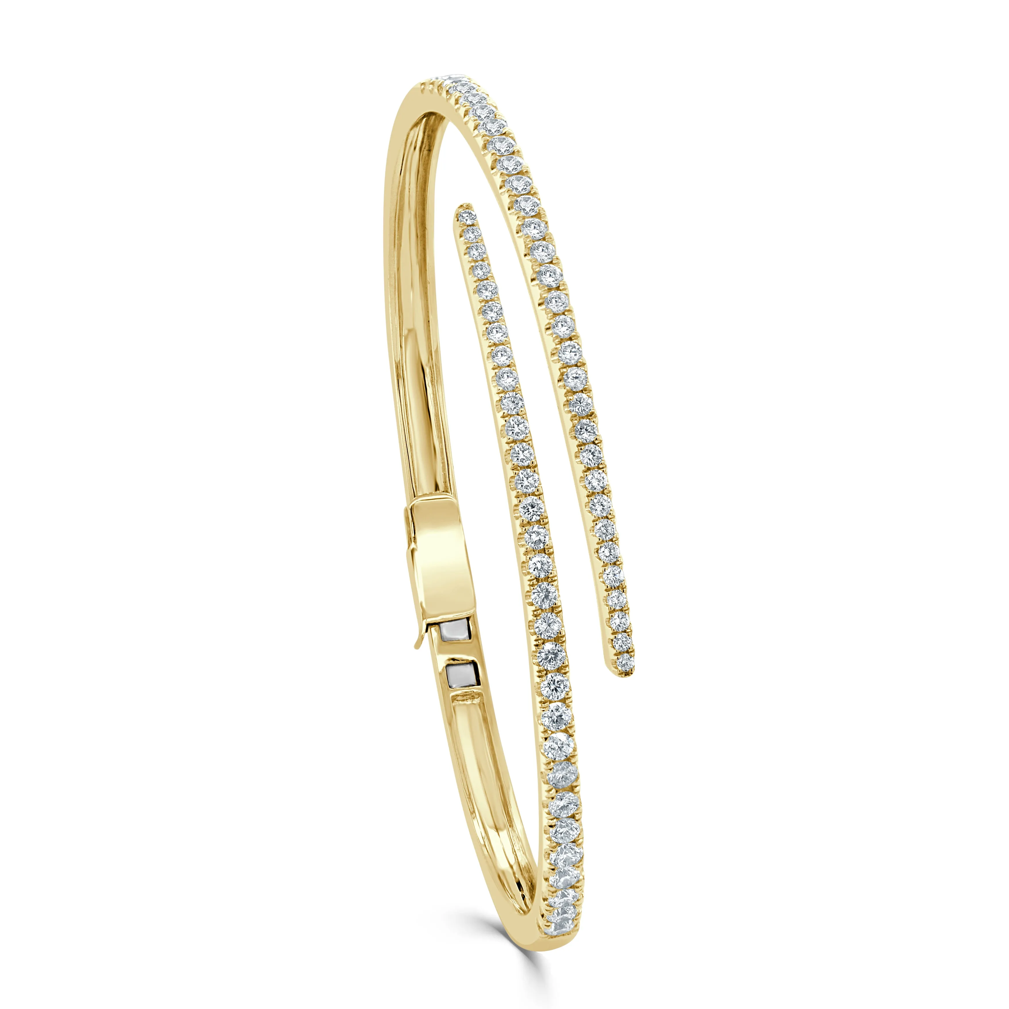 14K Gold & Diamond Cuff Bangle - 1.28ct