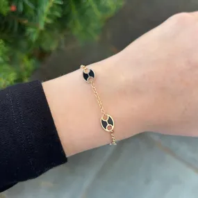 14K GOLD ONYX GIGI BRACELET