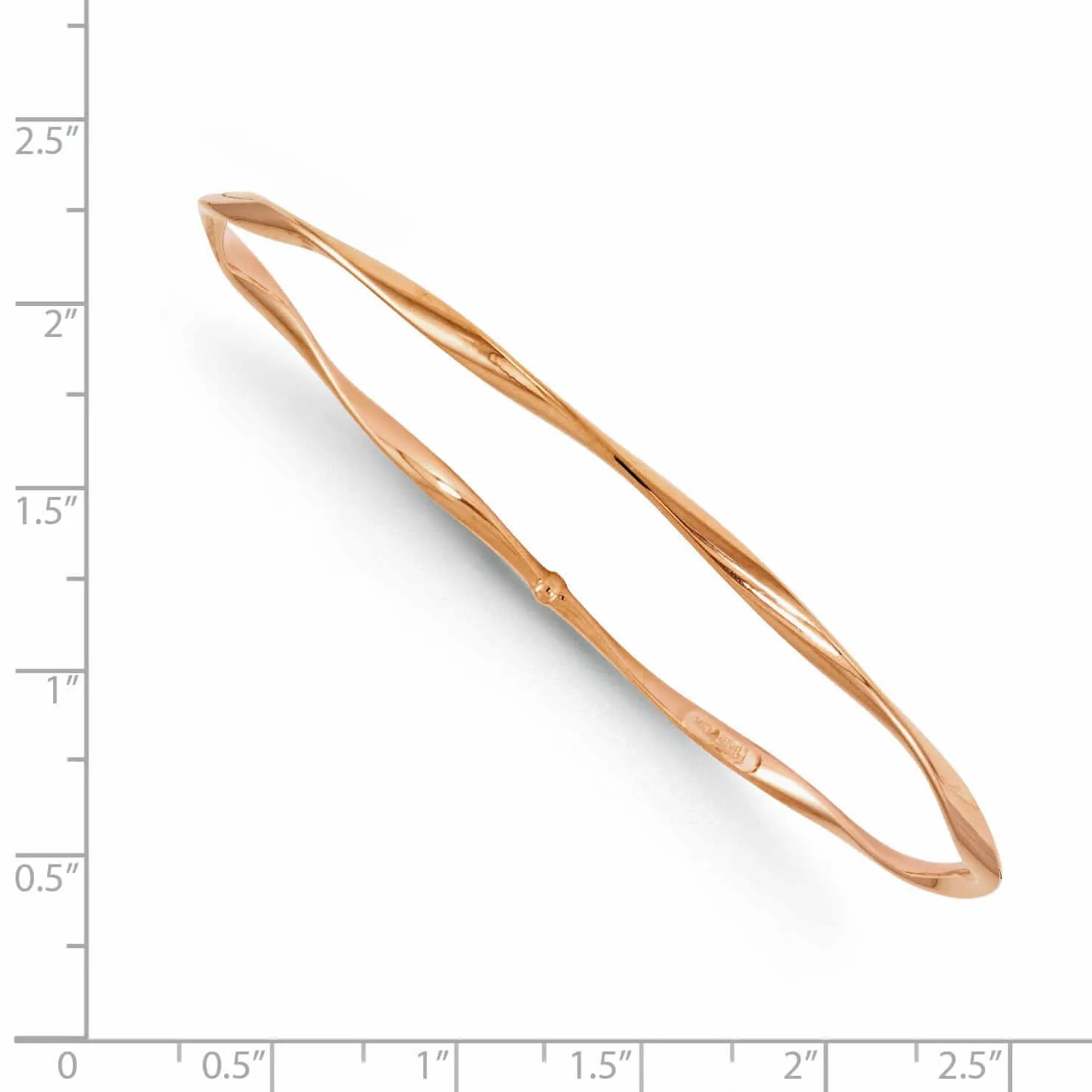 14k Rose Gold Polished Twisted Slip On Bangle