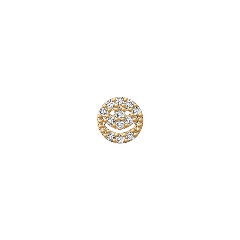 14k Skinny Happy Face Charm (yellow)