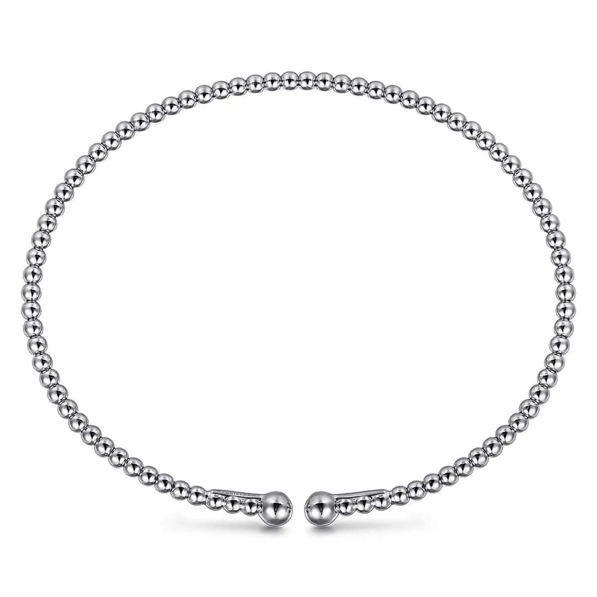 14K White Gold Bujukan Split Bangle - BG4107-62W4JJJ