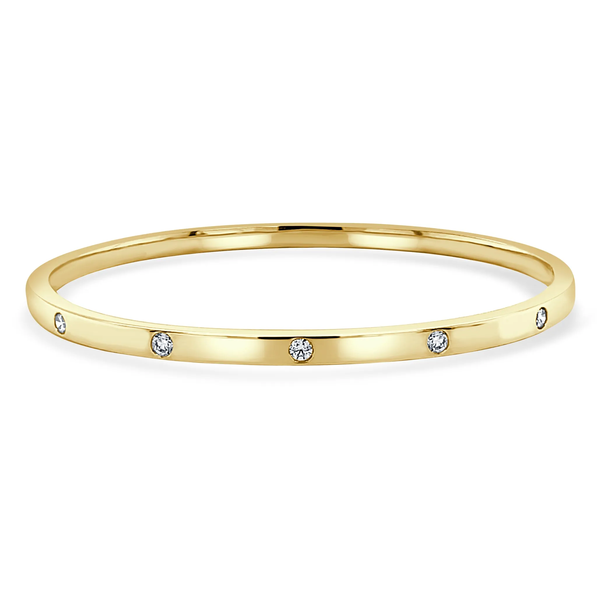 14K YG BEZEL DIAMOND BANGLE 0.