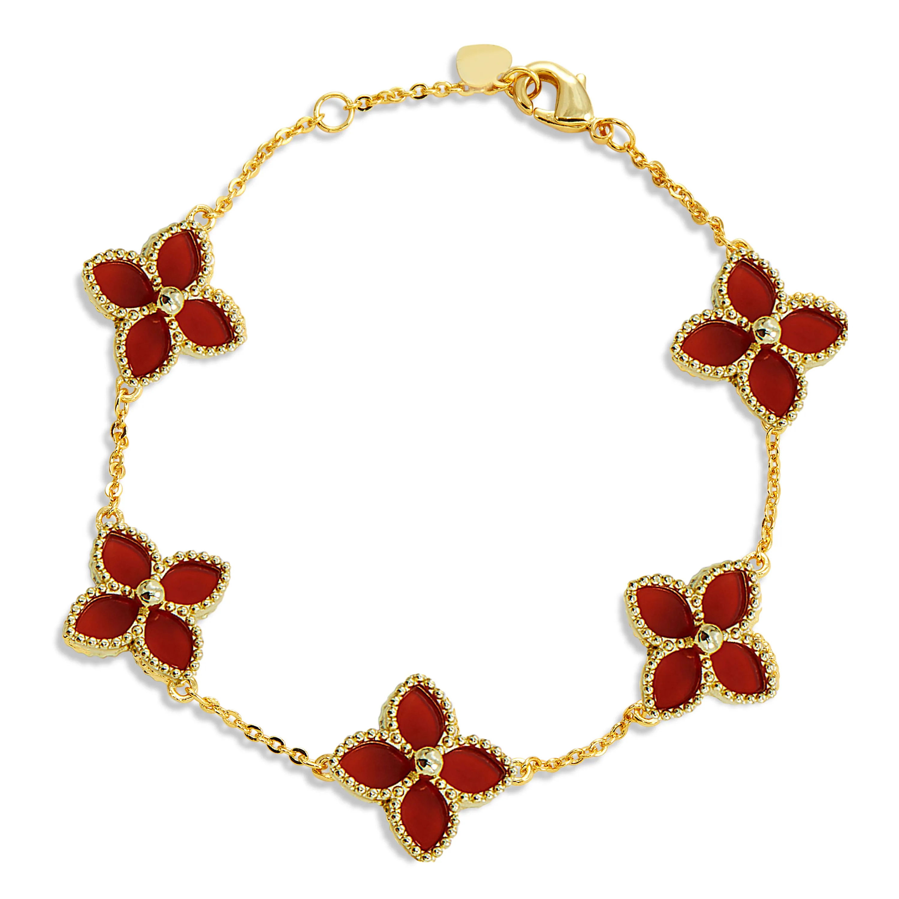 18K Gold Vermeil Flower Bracelet