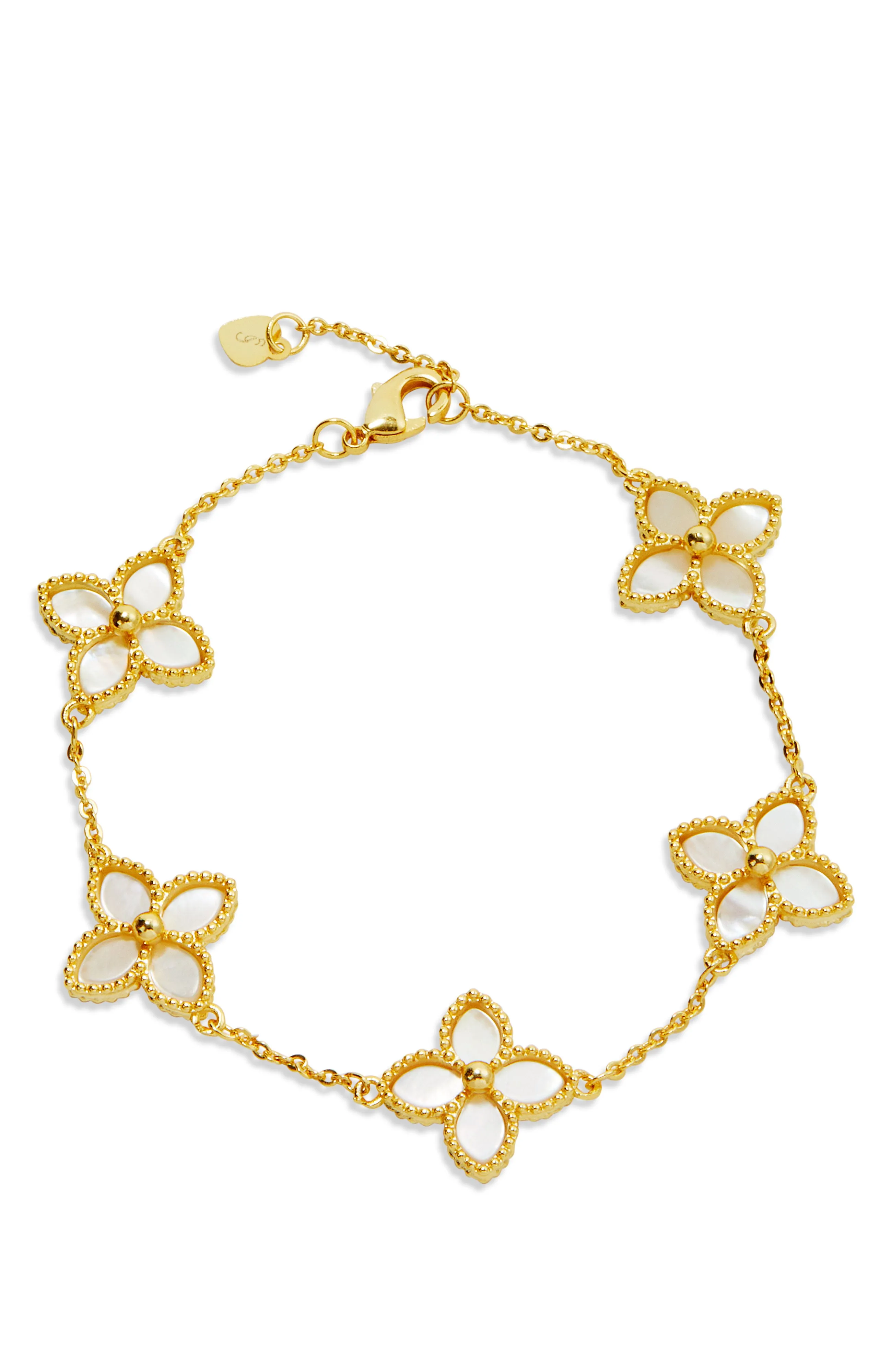 18K Gold Vermeil Flower Bracelet