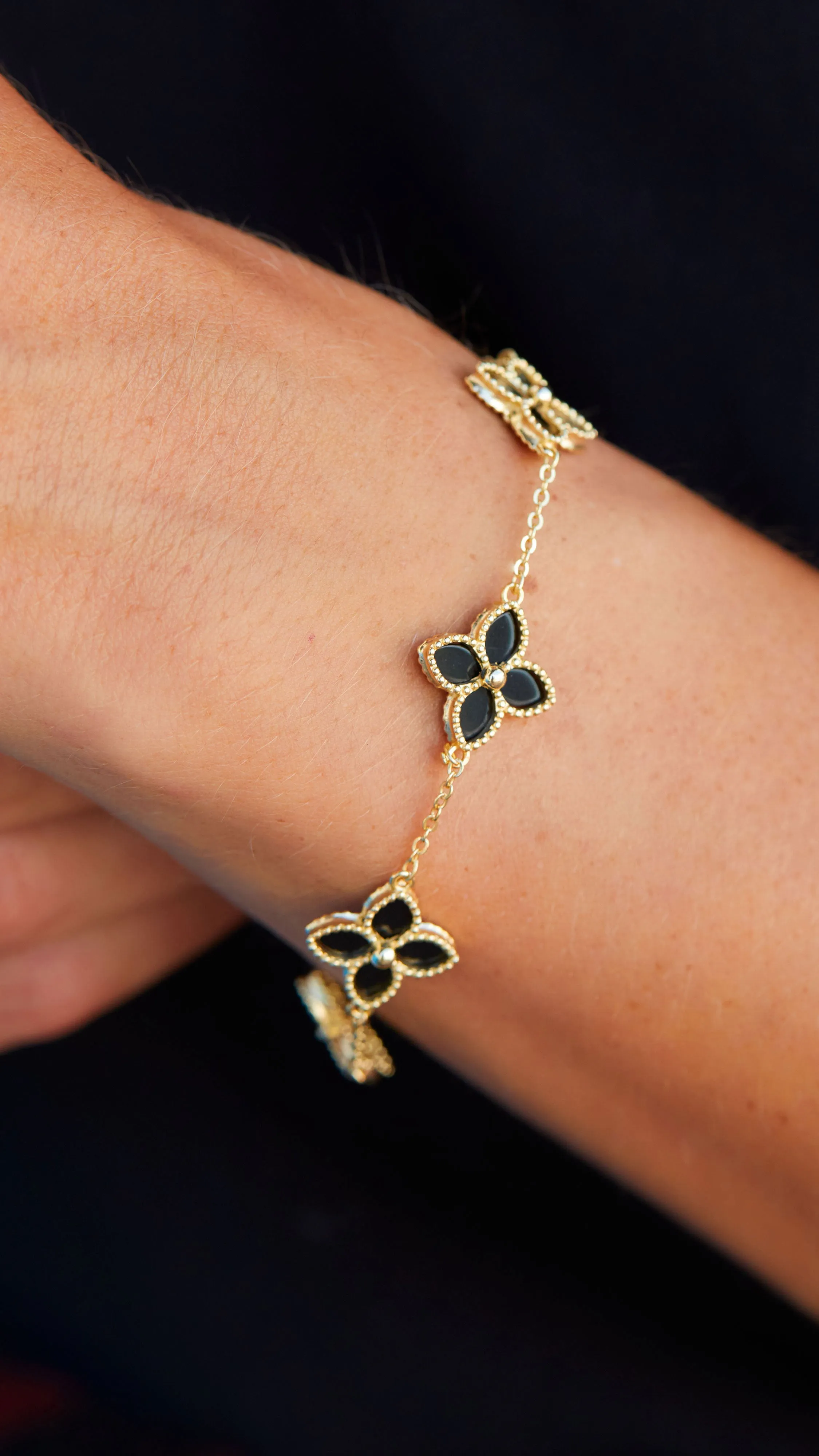 18K Gold Vermeil Flower Bracelet