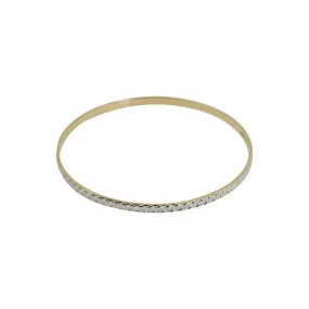 22K Multi Tone Gold Bangles, Set of 6 W/ Circle Textured Design & 64.9g Gold Weight