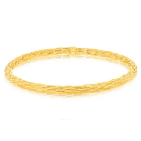 9ct Yellow Gold Silverfilled Fancy Textured Bangle