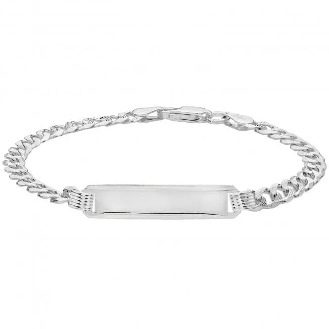 Acotis Silver Curb Pave Id Bracelet G2104