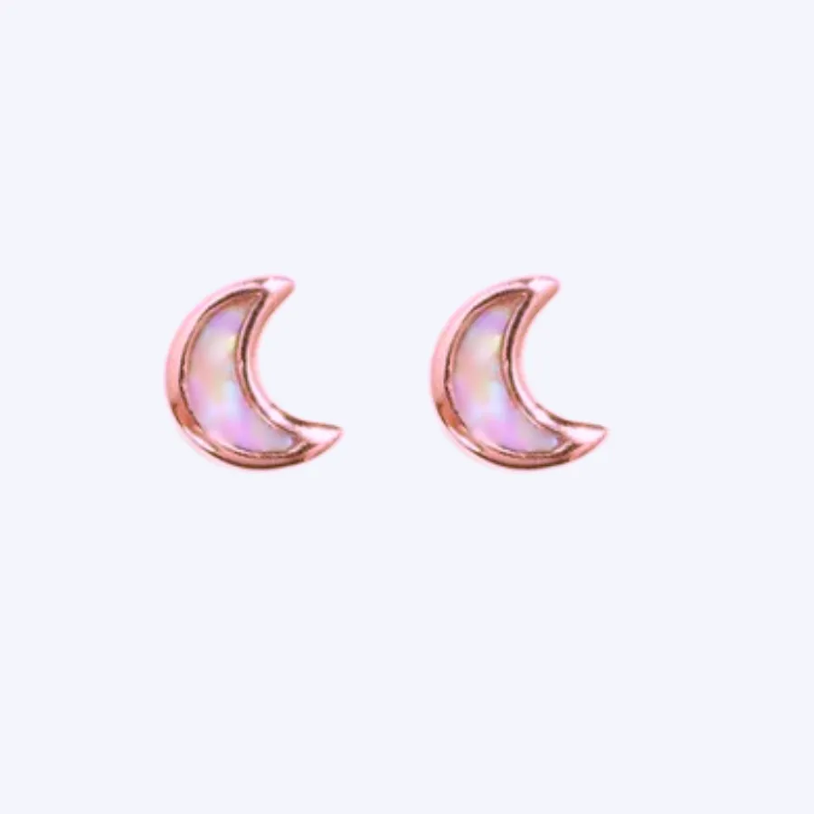 Adira Pink Mother of Pearl Moon Earrings