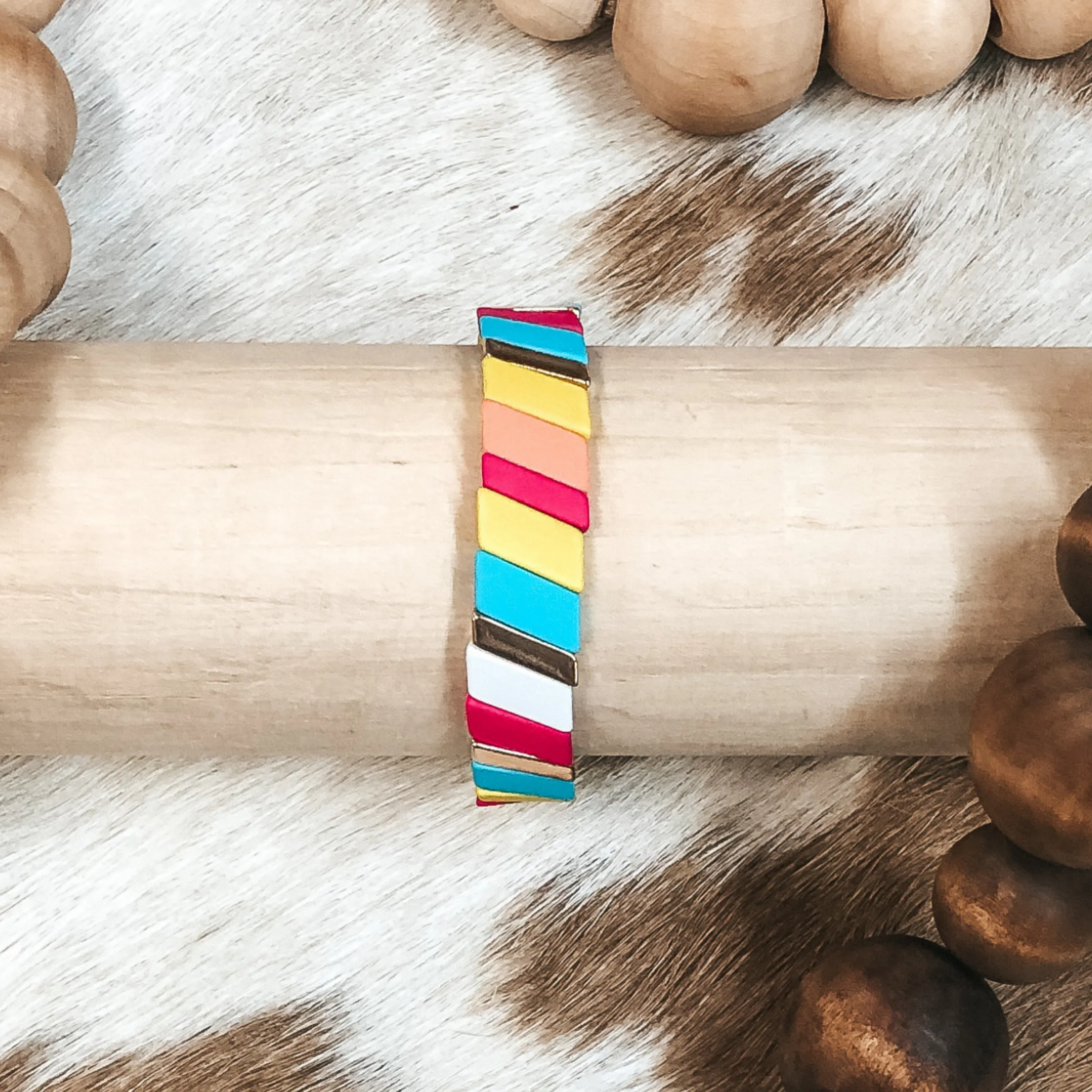 All About Matte Diagonal Bracelet in Multicolored