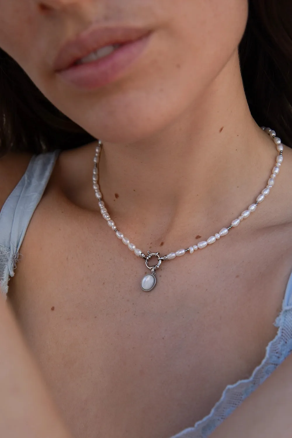 Amalfi Pearl Set Silver