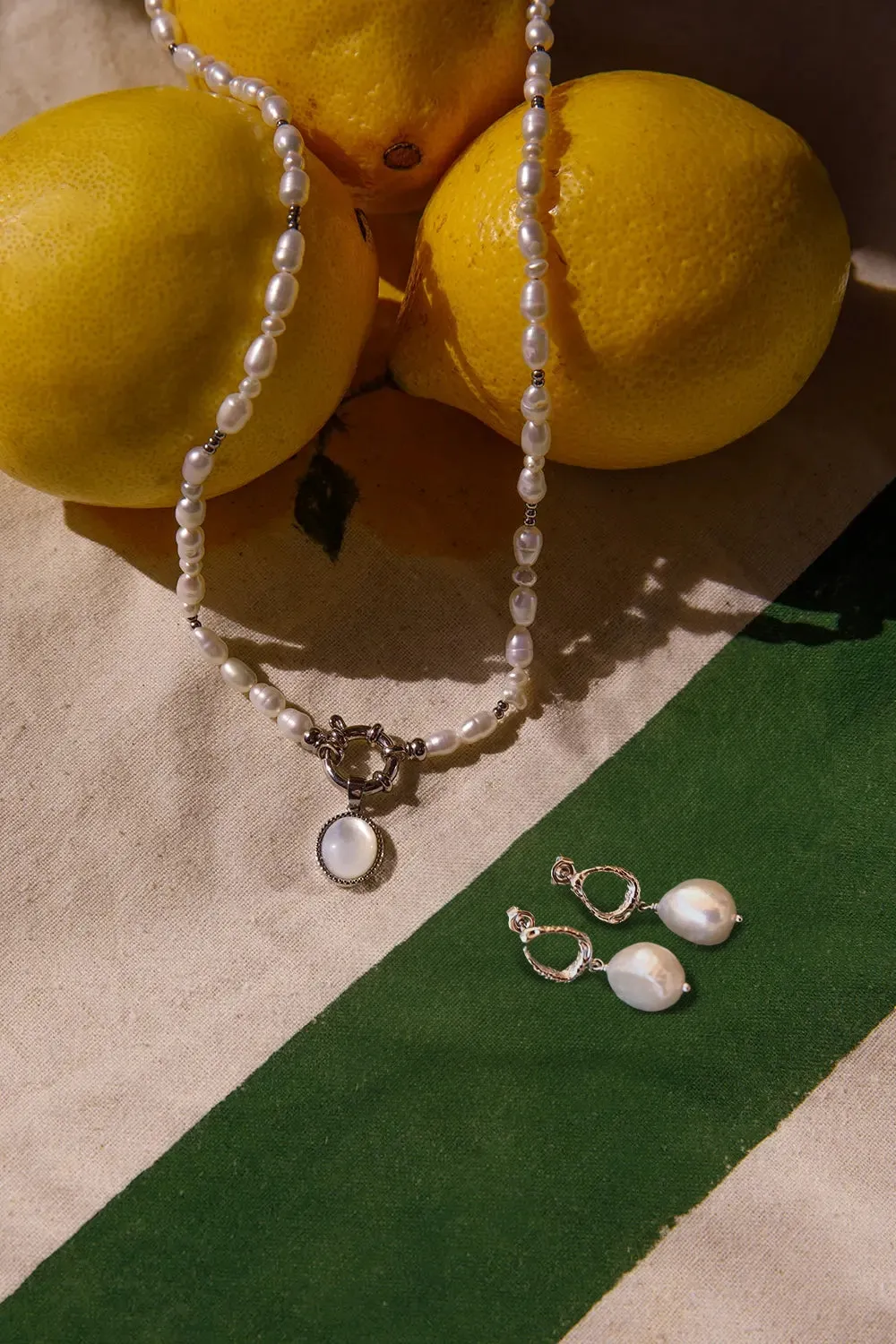 Amalfi Pearl Set Silver