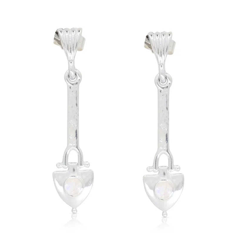 ANCHOR OF MY HEART MOONSTONE EARRINGS