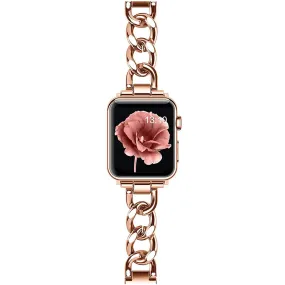 Apple Watch 41mm / 40mm / 38mm | Cool Chain Metal Bands |Rose Gold