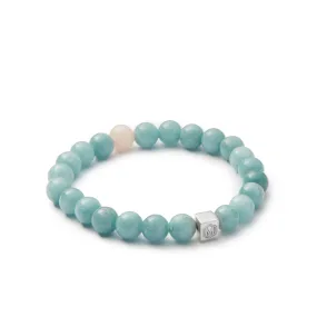 Aquamarine & Pink Opal Beaded Bracelet