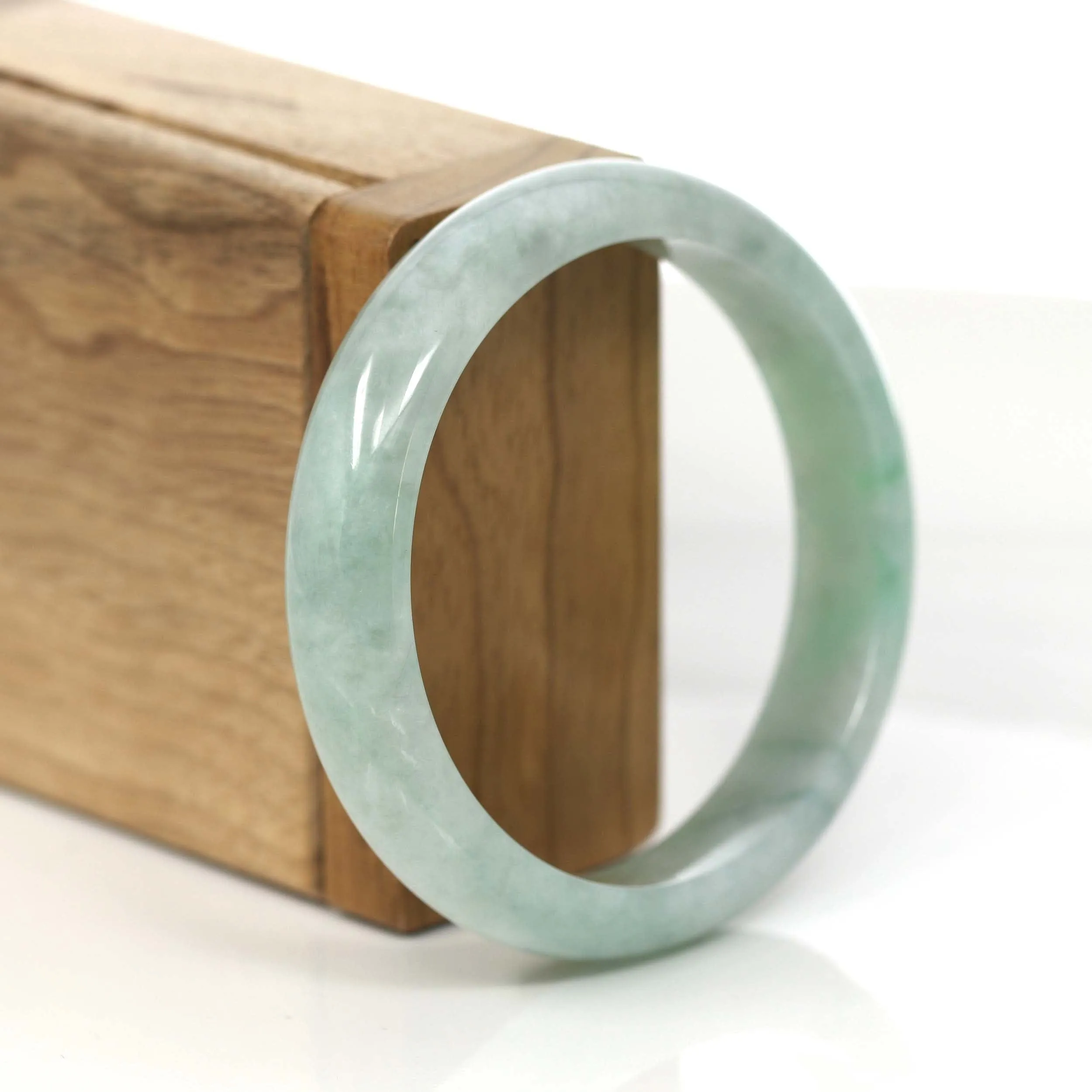 Baikalla Classic Blue-Green Jadeite Jade Bangle Bracelet (57.4 mm) #795