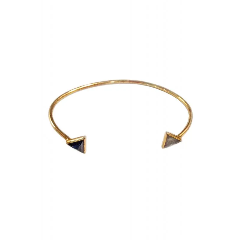 Bea Triangle Open Faced Double Stone Bangle