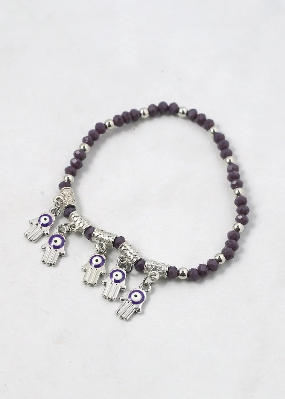 Beaded Hamsa Hand   Evil Eye Bracelet