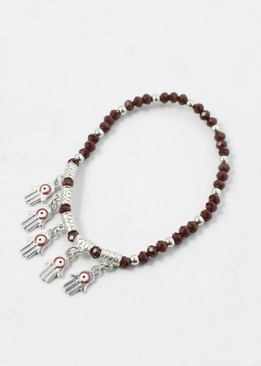 Beaded Hamsa Hand   Evil Eye Bracelet