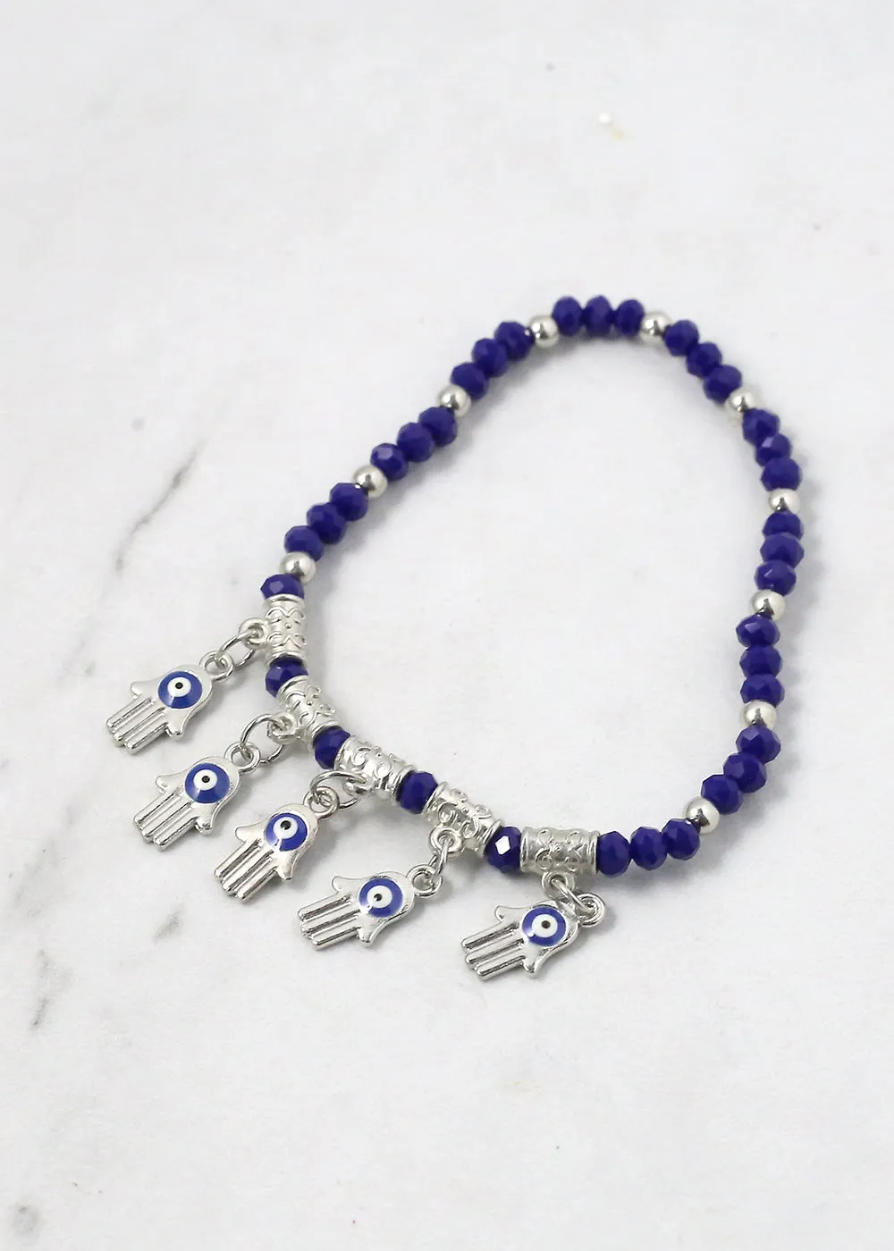 Beaded Hamsa Hand   Evil Eye Bracelet