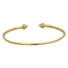 Better Jewelry 10K Yellow Gold West Indian Bangle w. Bulb Ends