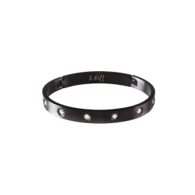 BG808B B.Tiff 8-Stone Bold Black Bangle Bracelet