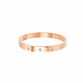 BG808RGP B.Tiff 8-Stone High Polish Bold Rose Gold Bangle Bracelet