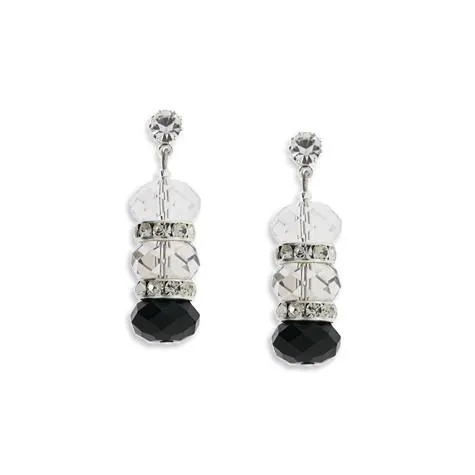 Black, Gray & Clear Crystal Earrings