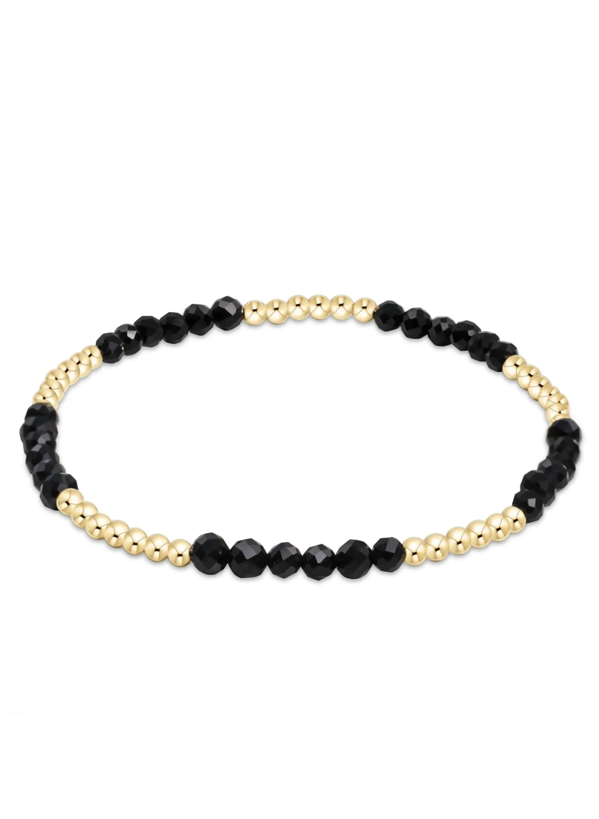 Blissful Pattern 2.5mm Bead Bracelet - Faceted Onyx