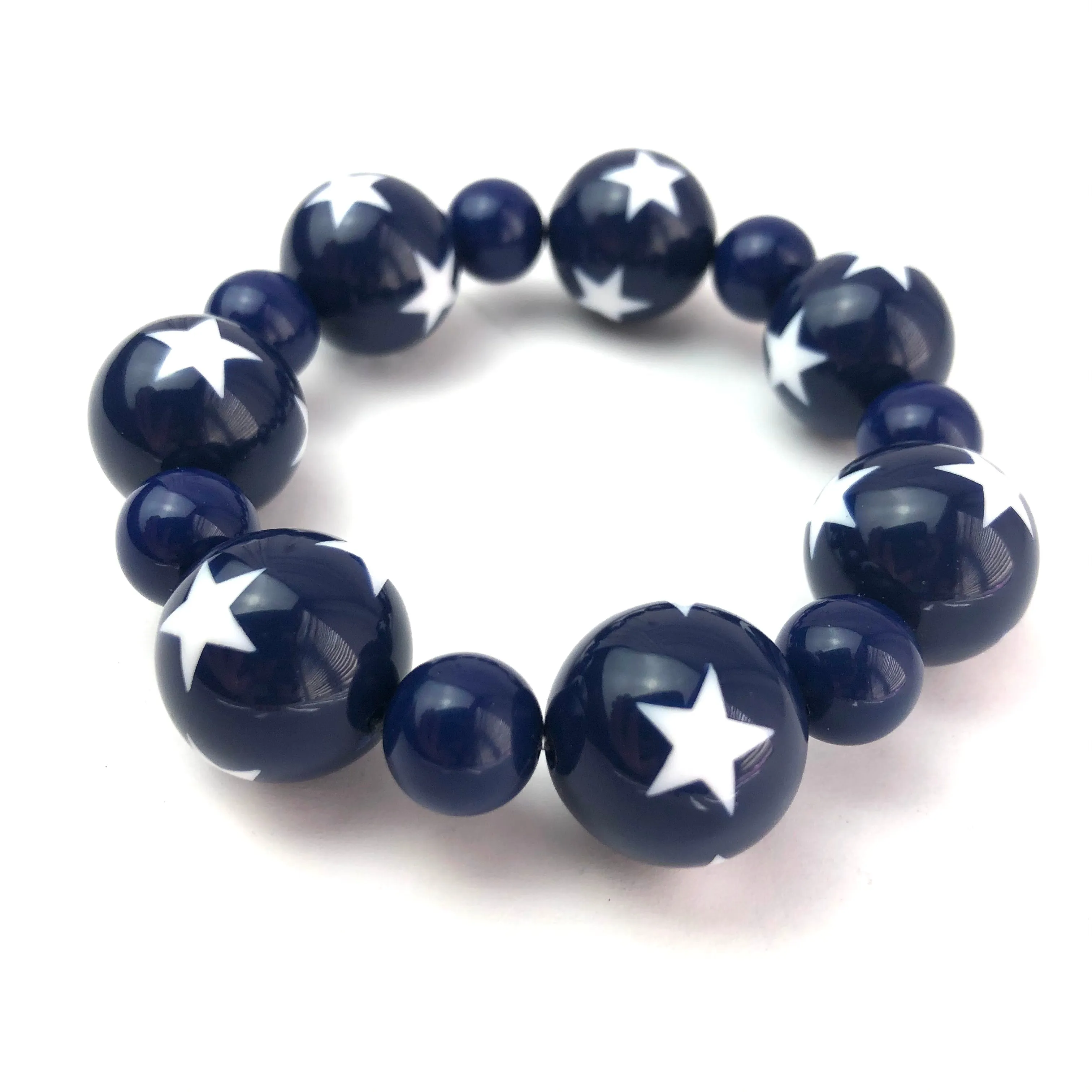 Blue & White Star Statement Stack Bracelet