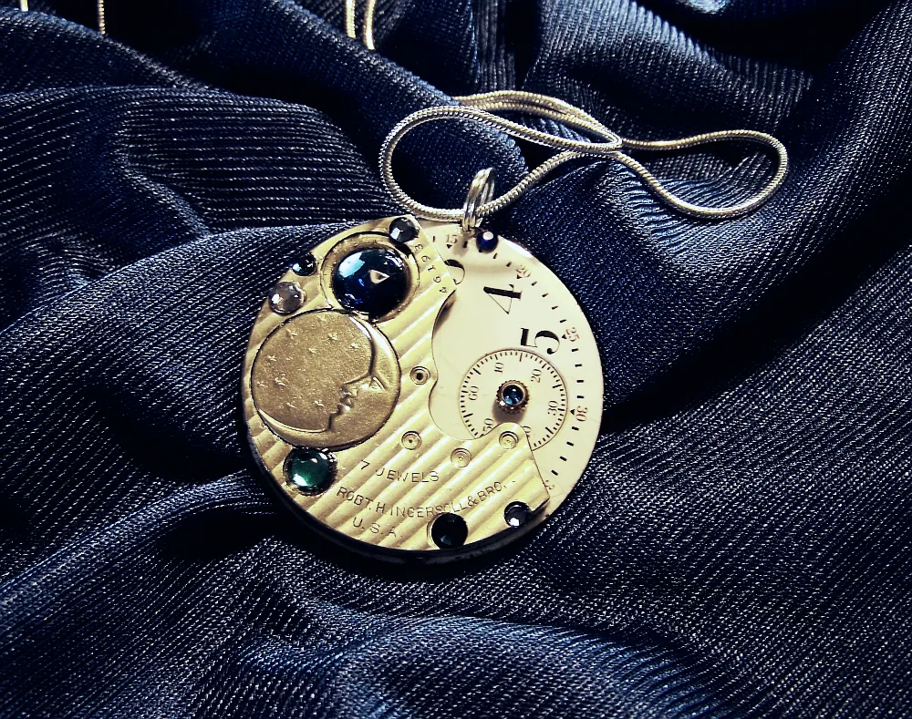 Blue Moon Watchworks Steampunk Jewelry Pendant