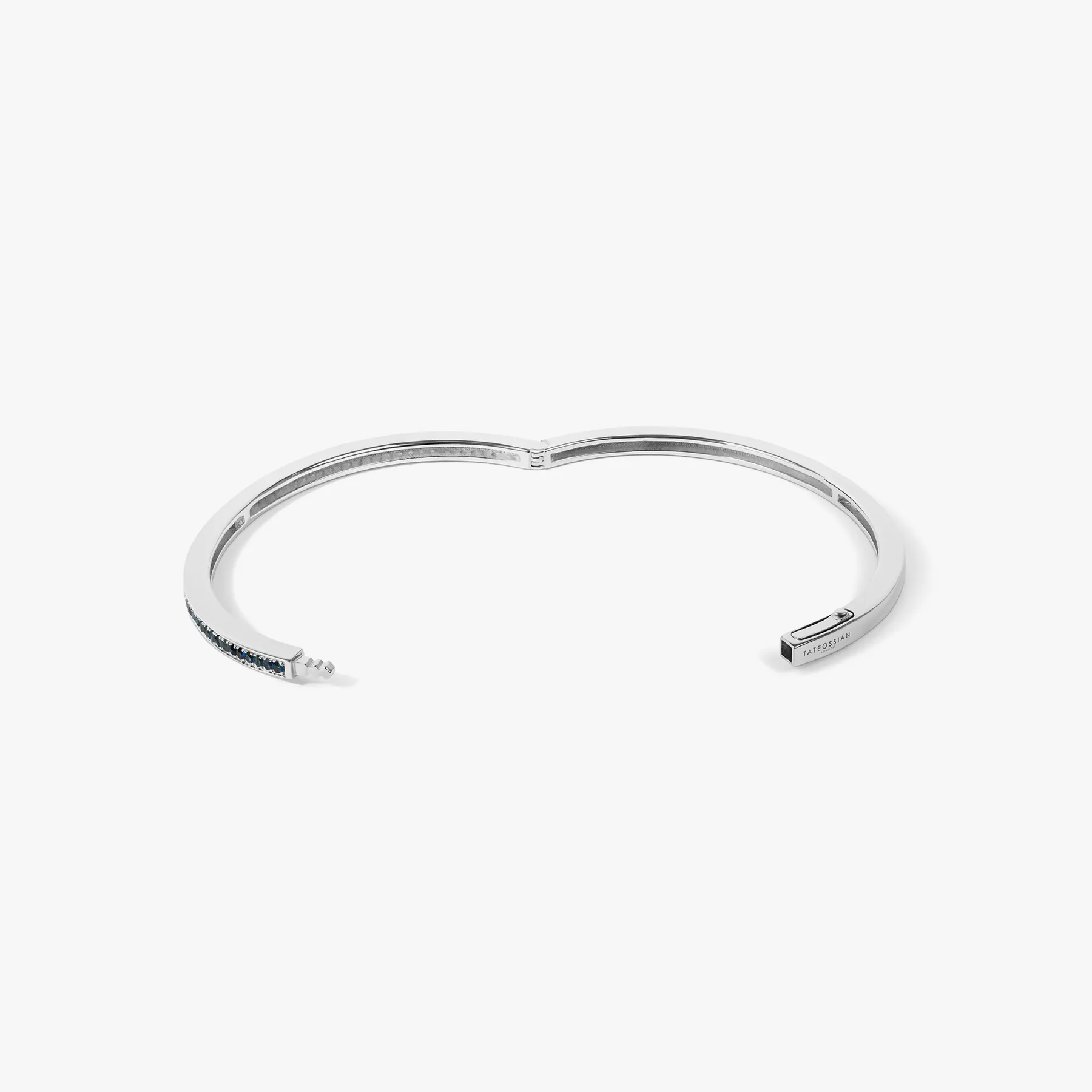 Blue Sapphire Bangle- 9K White Gold