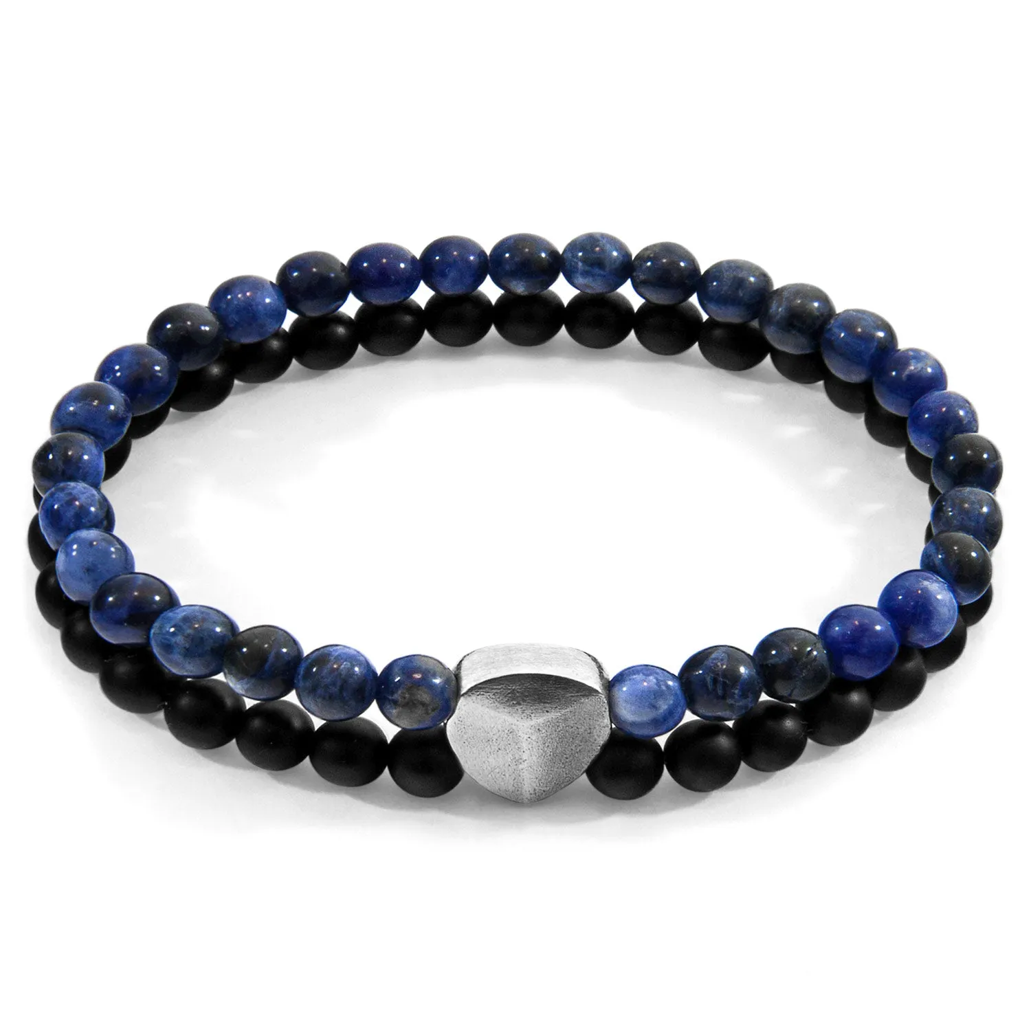 Blue Sodalite Iguazu Silver and Stone Bracelet