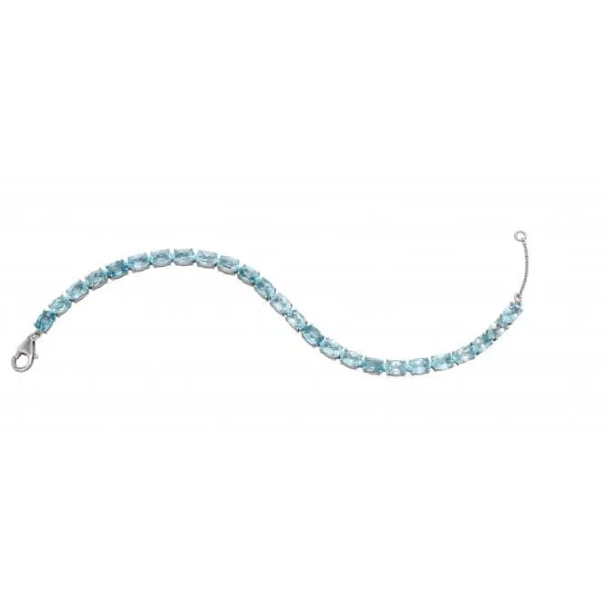 Blue Topaz Stone Set Tennis Bracelet Bracelet GB476T