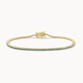 Blue Topaz Tennis Bracelet in 10k Gold