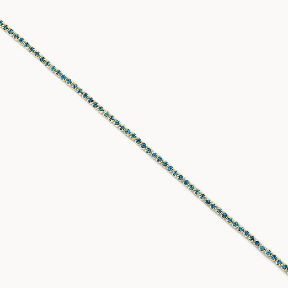 Blue Topaz Tennis Bracelet in 10k Gold