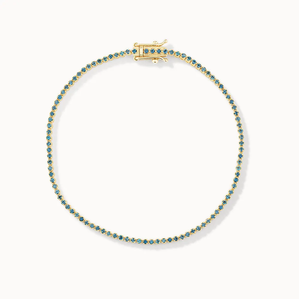 Blue Topaz Tennis Bracelet in 10k Gold