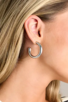 Bring Us Back Silver Hoop Earrings