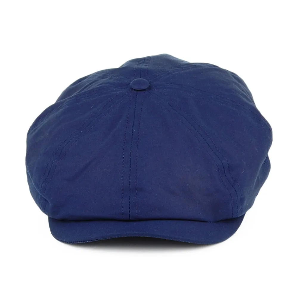 British Millerain Waxed Cotton Newsboy Cap - Navy Blue