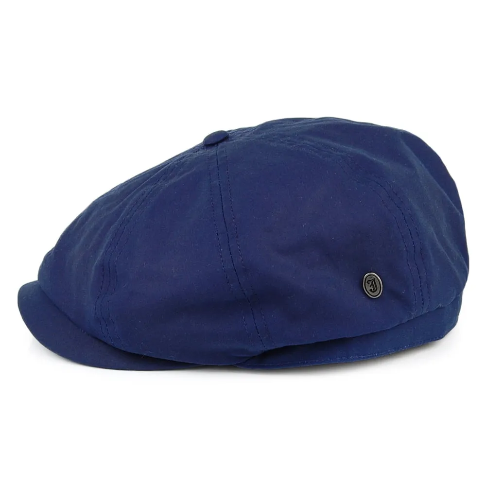 British Millerain Waxed Cotton Newsboy Cap - Navy Blue