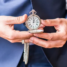 Brushed Silver Pocket Watch