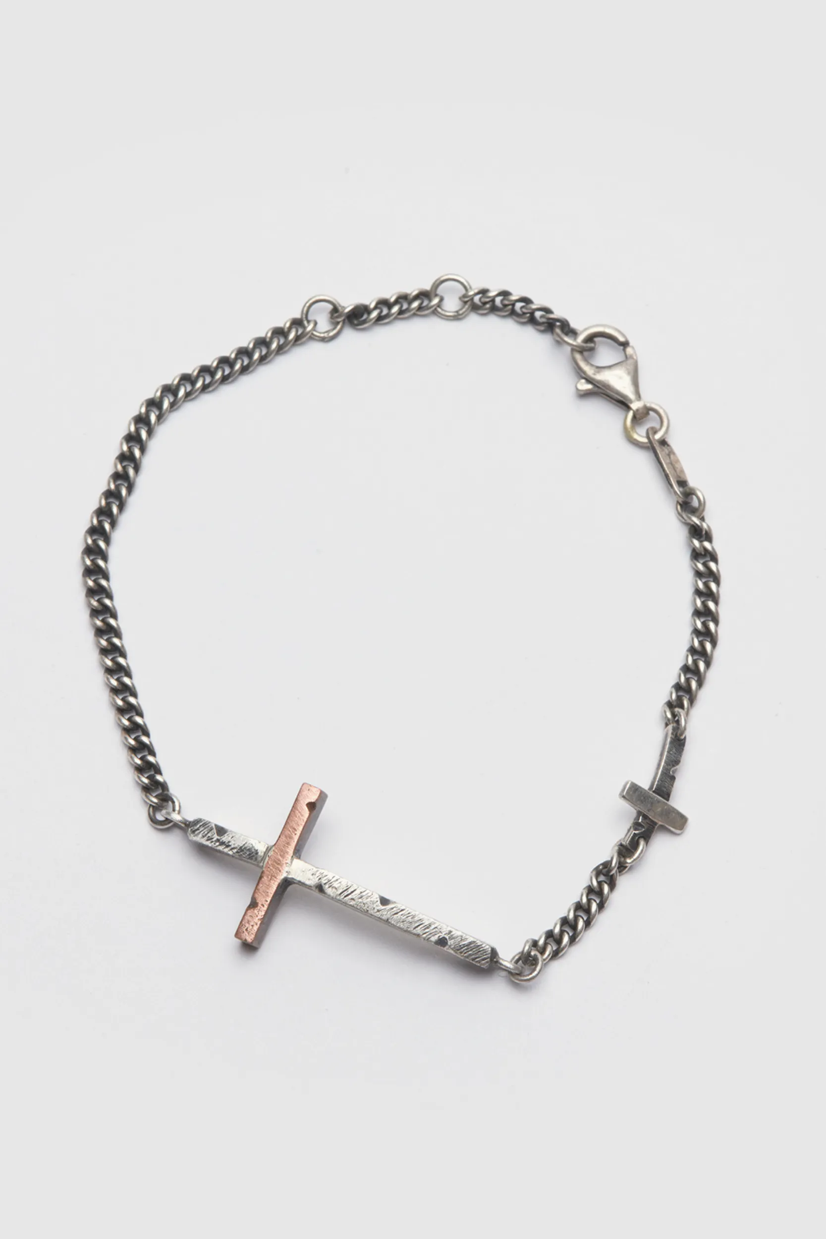 BUCK PALMER - DOUBLE COPPER CROSS BRACELET