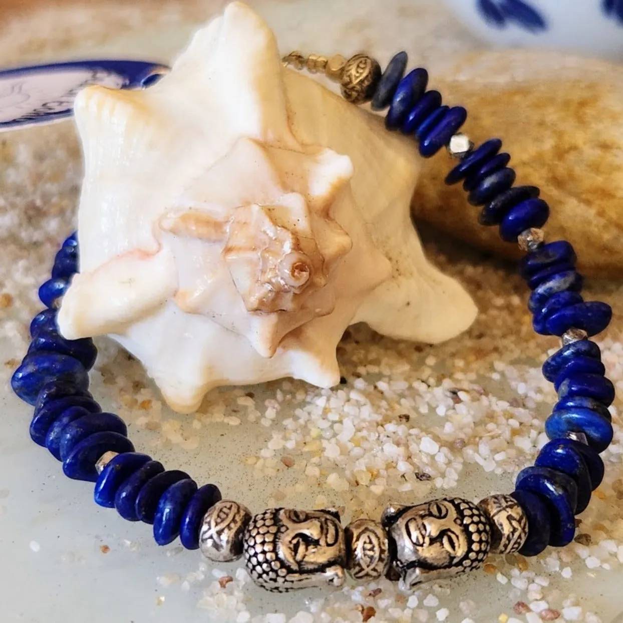 BUDDHA - LAPIS LAZULI HILLTRIBE BRACELET