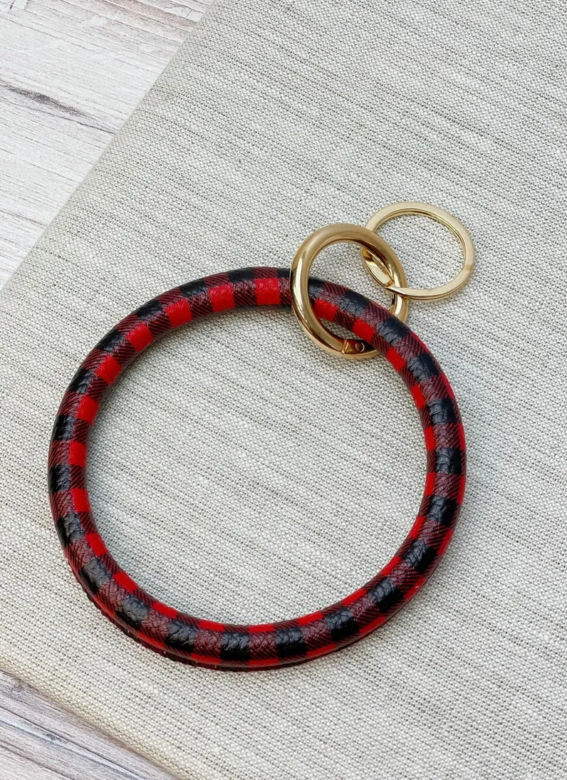 Buffalo check bangle key rings