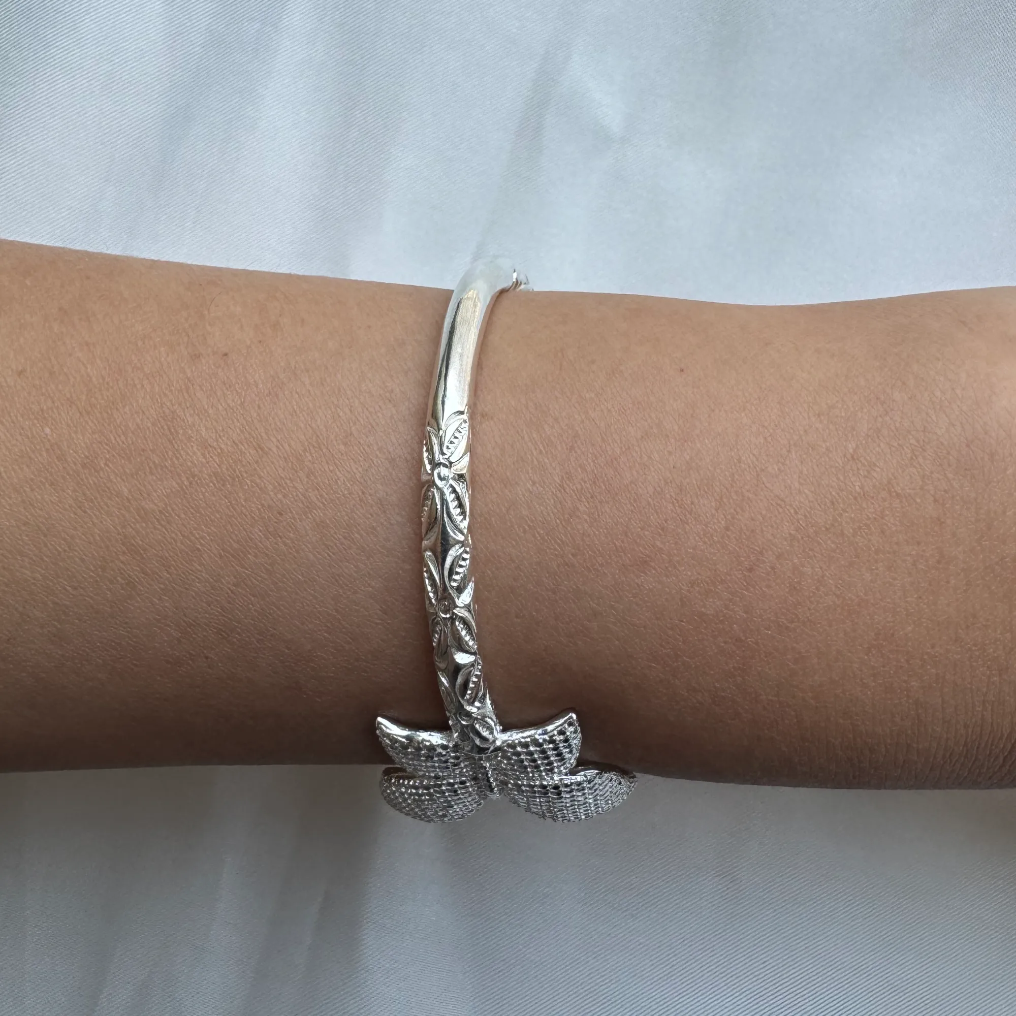 Butterfly .925 Sterling Silver West Indian Bangles, 1 piece