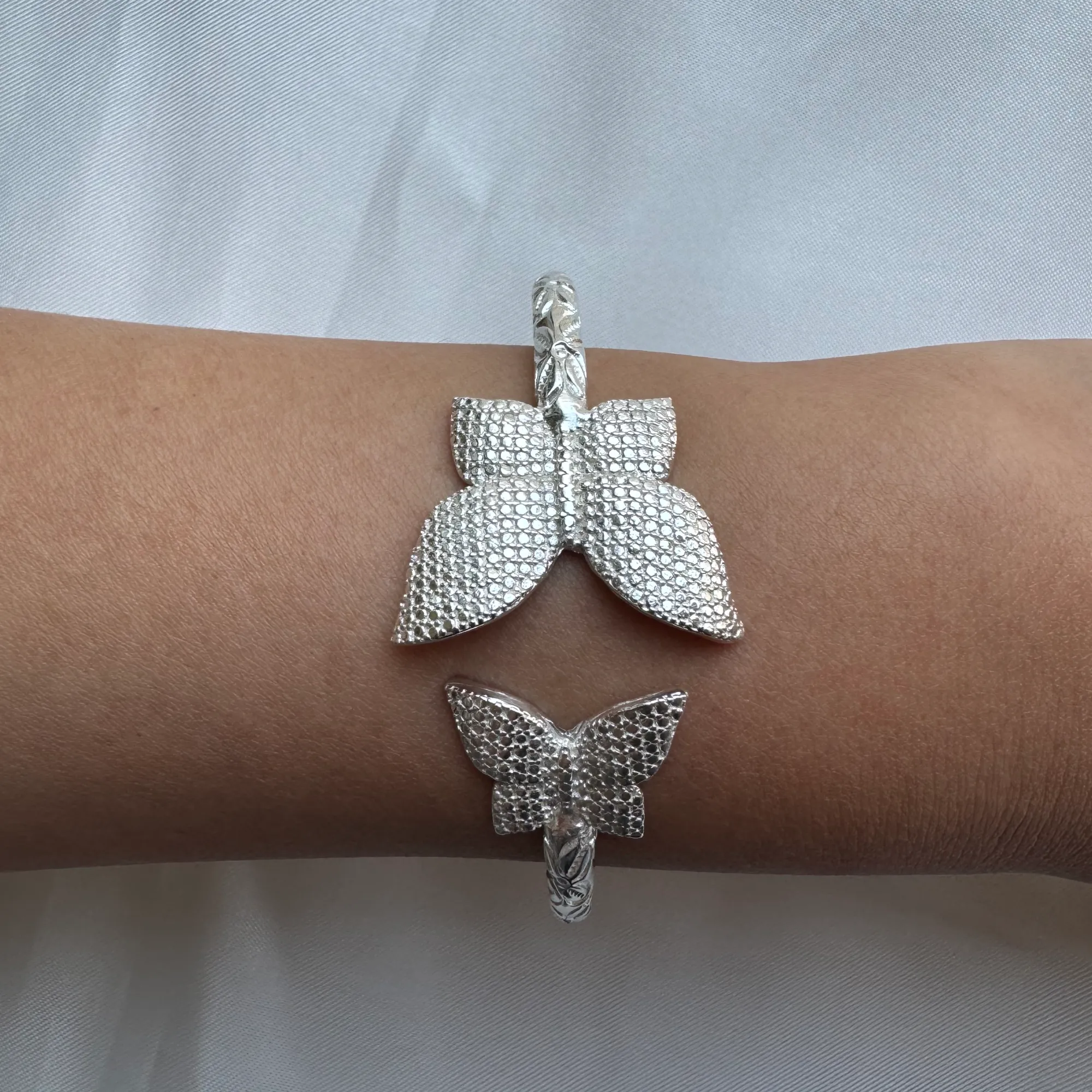 Butterfly .925 Sterling Silver West Indian Bangles, 1 piece