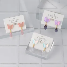 Candy Butterfly and Drop Plastic Earrings