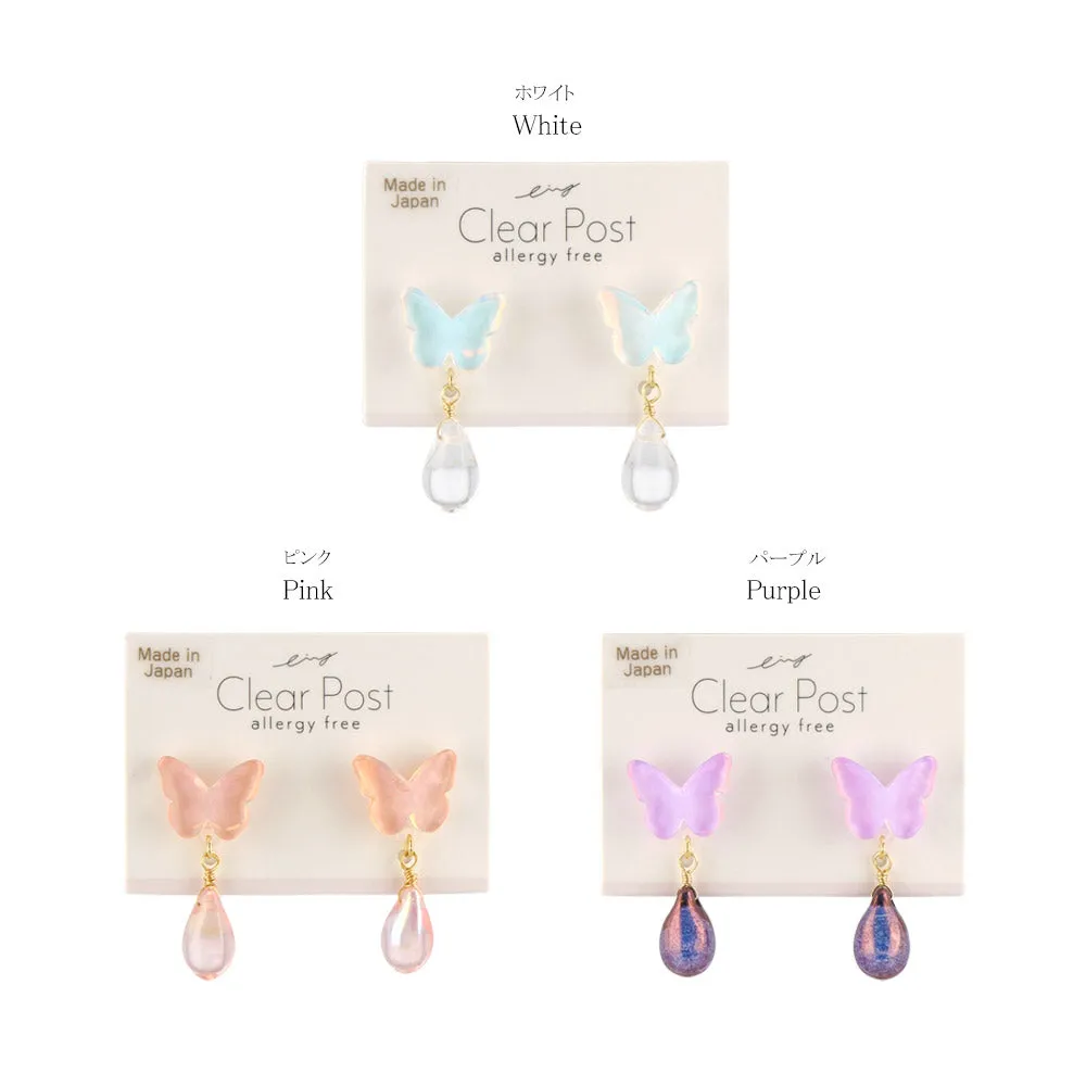 Candy Butterfly and Drop Plastic Earrings