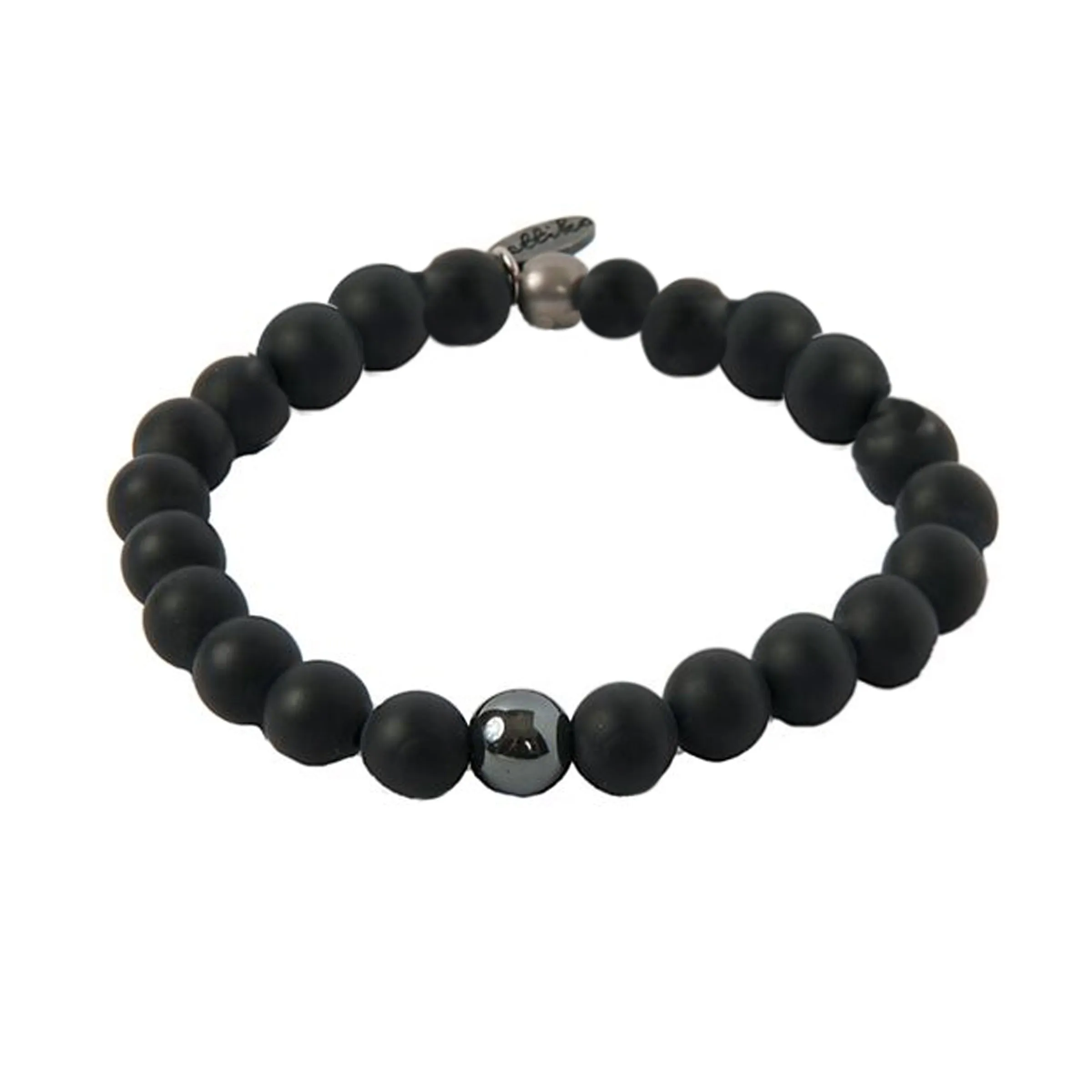 Can't Be Friends Bracelet in Onyx and Antique Silver